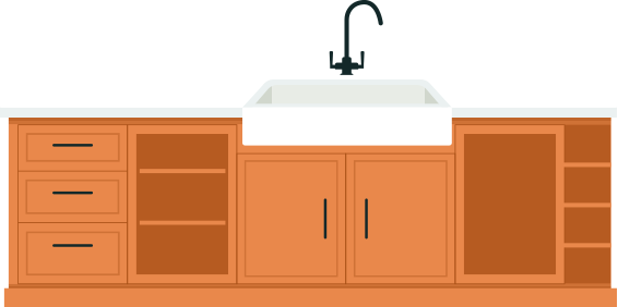 Oil to gas boiler  services orange kitchen